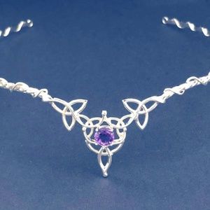 Celtic Amethyst Sterling Silver Wedding Tiara